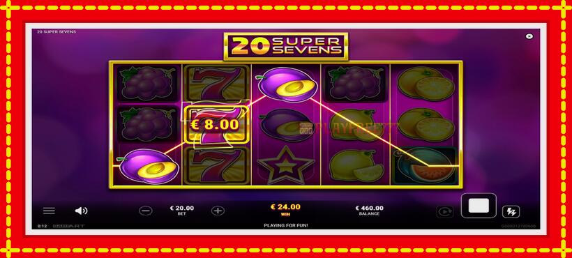 Slot machine 20 Super Sevens with access to free game online, picture 3