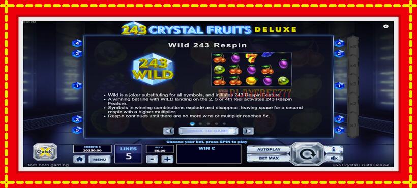 Slot machine 243 Crystal Fruits Deluxe with access to free game online, picture 5