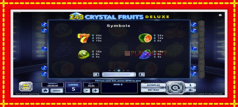 Slot machine 243 Crystal Fruits Deluxe with access to free game online, picture 6