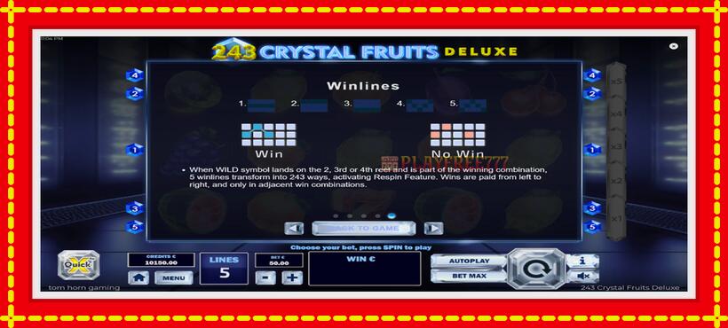 Slot machine 243 Crystal Fruits Deluxe with access to free game online, picture 7