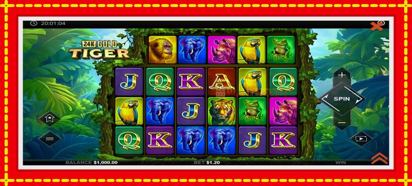 Slot machine 24K Gold Tiger with access to free game online, picture 2