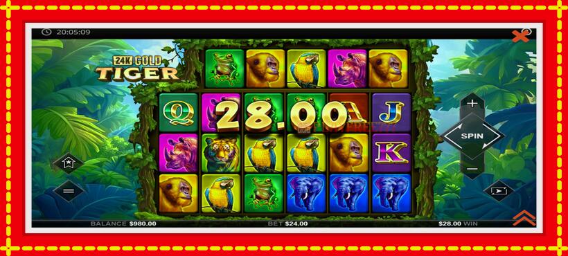 Slot machine 24K Gold Tiger with access to free game online, picture 3