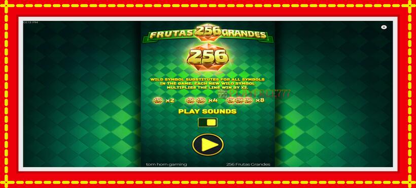 Slot machine 256 Frutas Grandes with access to free game online, picture 1