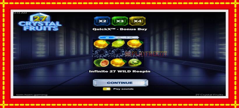 Slot machine 27 Crystal Fruits with access to free game online, picture 1