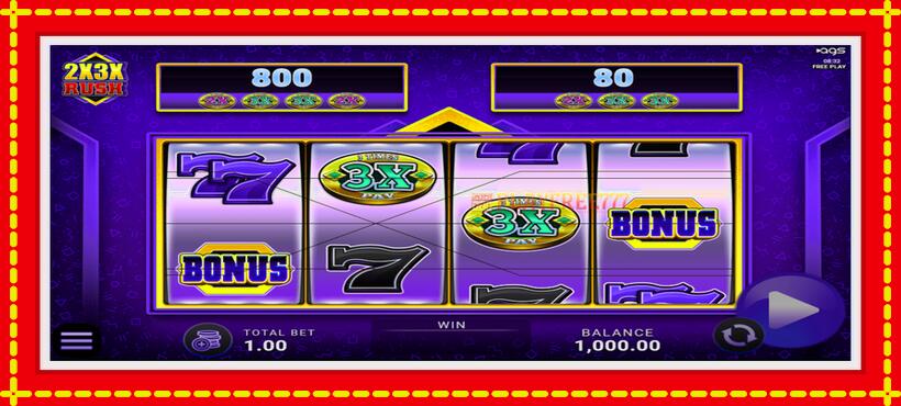 Slot machine 2x3x Rush with access to free game online, picture 1