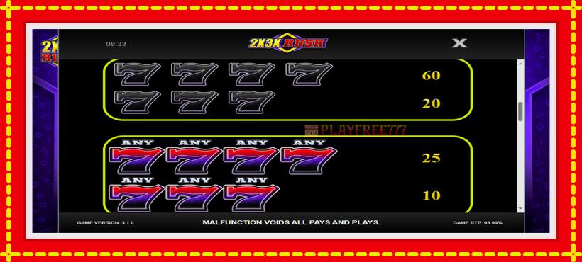 Slot machine 2x3x Rush with access to free game online, picture 4