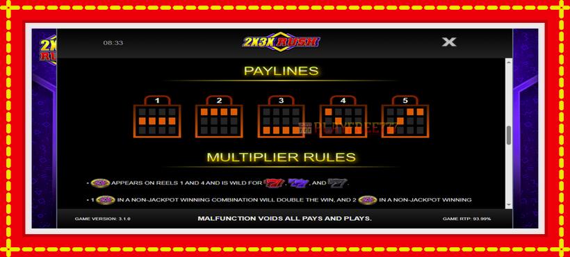 Slot machine 2x3x Rush with access to free game online, picture 5