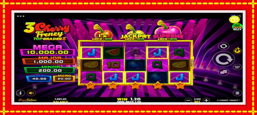 Slot machine 3 Cherry Frenzy with access to free game online, picture 2