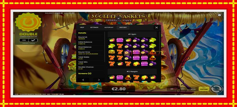 Slot machine 3 Golden Baskets: Treasure Tides with access to free game online, picture 5