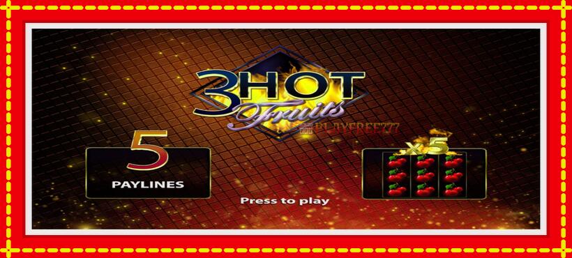 Slot machine 3 Hot Fruits with access to free game online, picture 1