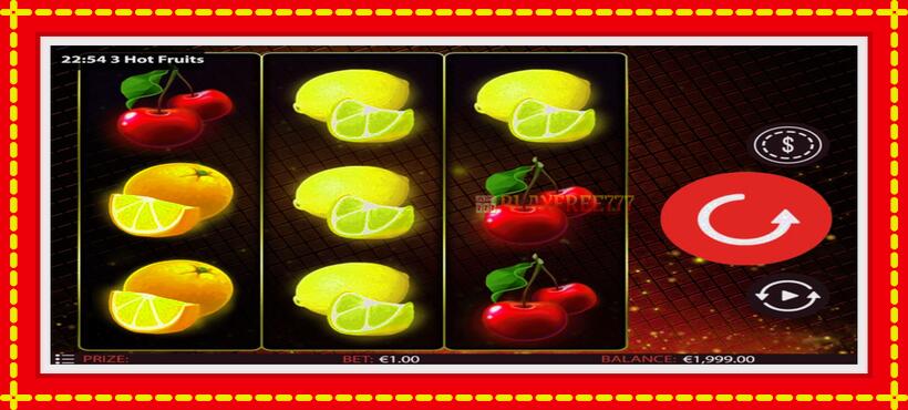 Slot machine 3 Hot Fruits with access to free game online, picture 2