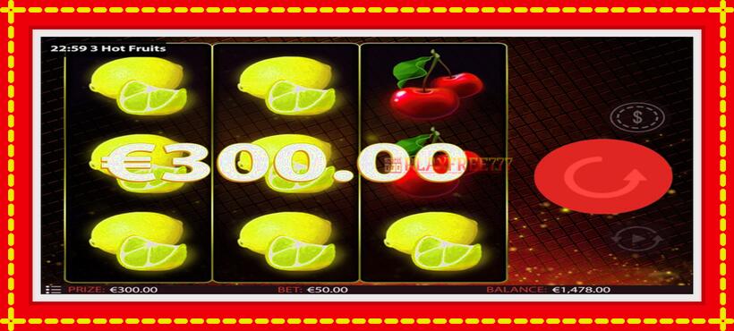 Slot machine 3 Hot Fruits with access to free game online, picture 3