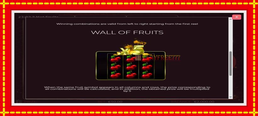 Slot machine 3 Hot Fruits with access to free game online, picture 5