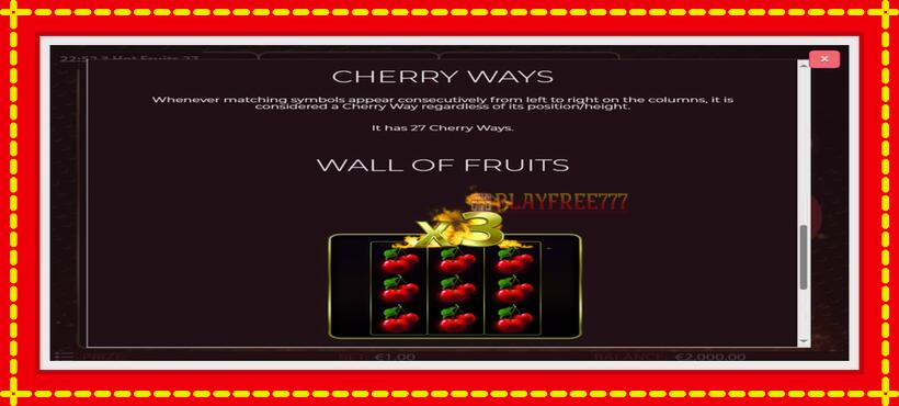 Slot machine 3 Hot Fruits 27 with access to free game online, picture 5