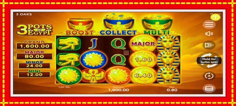 Slot machine 3 Pots of Egypt with access to free game online, picture 1