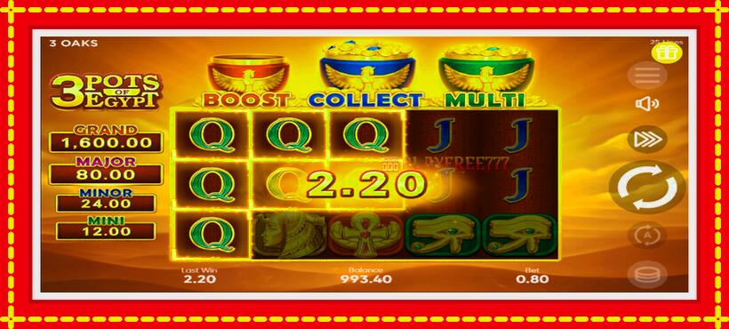 Slot machine 3 Pots of Egypt with access to free game online, picture 2