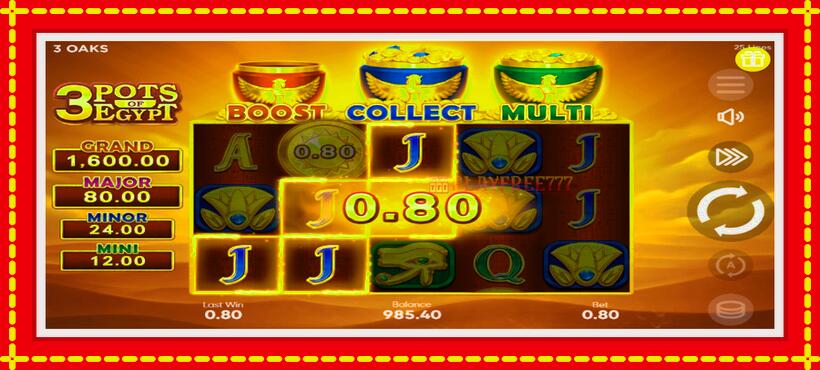 Slot machine 3 Pots of Egypt with access to free game online, picture 3