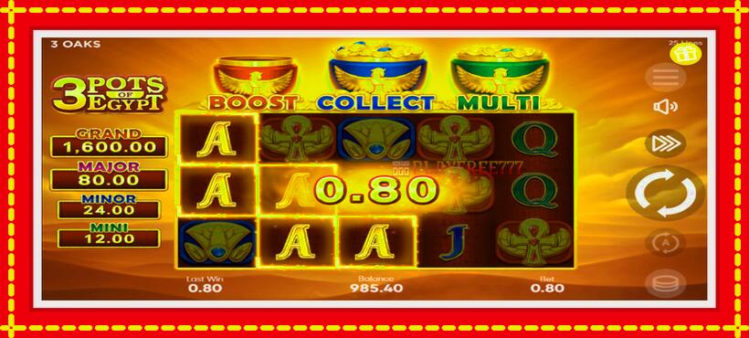 Slot machine 3 Pots of Egypt with access to free game online, picture 4