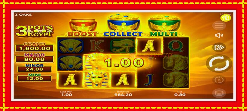 Slot machine 3 Pots of Egypt with access to free game online, picture 5