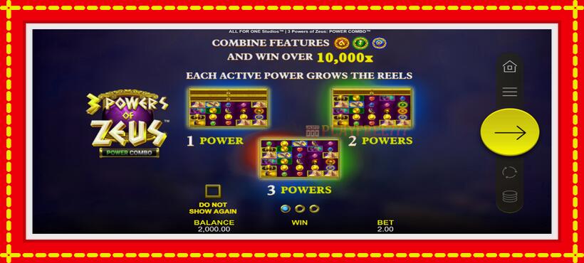 Slot machine 3 Powers of Zeus: Power Combo with access to free game online, picture 1