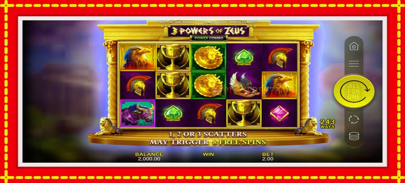 Slot machine 3 Powers of Zeus: Power Combo with access to free game online, picture 2