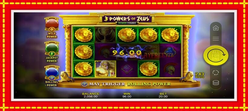 Slot machine 3 Powers of Zeus: Power Combo with access to free game online, picture 3