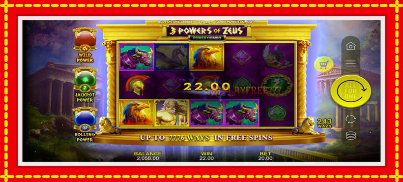 Slot machine 3 Powers of Zeus: Power Combo with access to free game online, picture 4