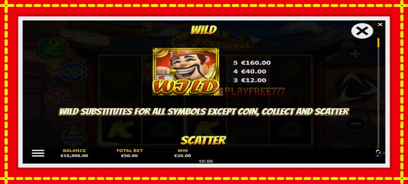 Slot machine 3 Wonders New Year Carnival with access to free game online, picture 5