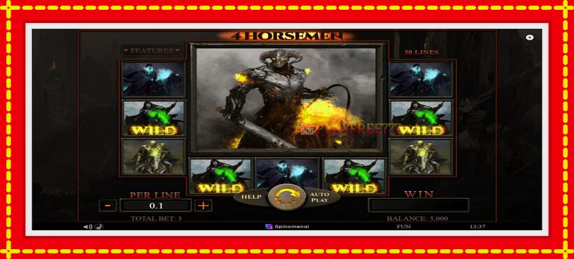 Slot machine 4 Horsemen with access to free game online, picture 2