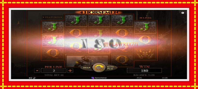 Slot machine 4 Horsemen with access to free game online, picture 3