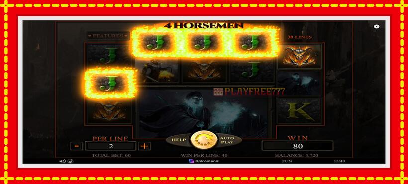 Slot machine 4 Horsemen with access to free game online, picture 4