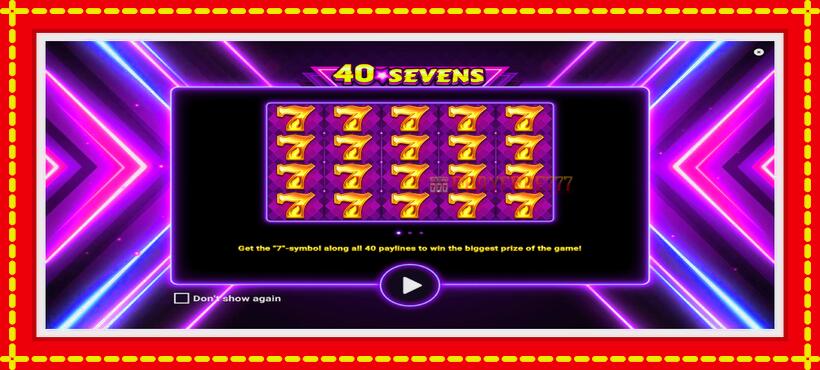 Slot machine 40 Sevens Buy Feature with access to free game online, picture 1