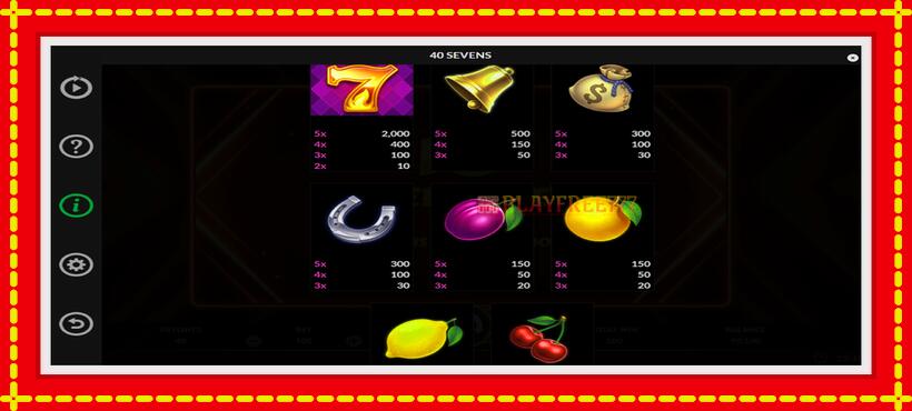 Slot machine 40 Sevens Buy Feature with access to free game online, picture 6