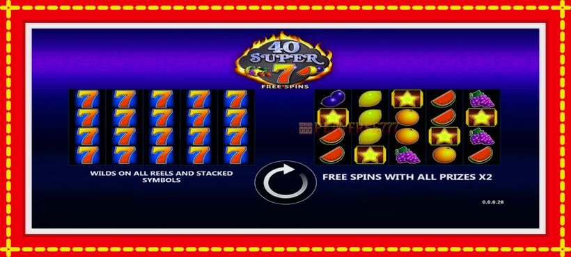 Slot machine 40 Super 7 Free Spins with access to free game online, picture 1