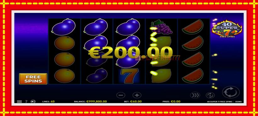 Slot machine 40 Super 7 Free Spins with access to free game online, picture 3