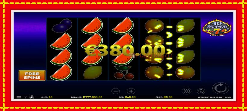 Slot machine 40 Super 7 Free Spins with access to free game online, picture 4