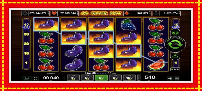 Slot machine 40 Super Hot with access to free game online, picture 2