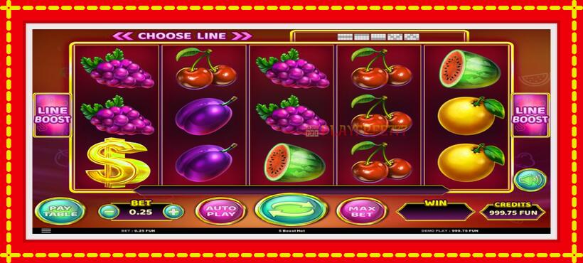 Slot machine 5 Boost Hot with access to free game online, picture 2