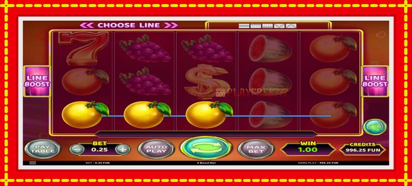 Slot machine 5 Boost Hot with access to free game online, picture 3