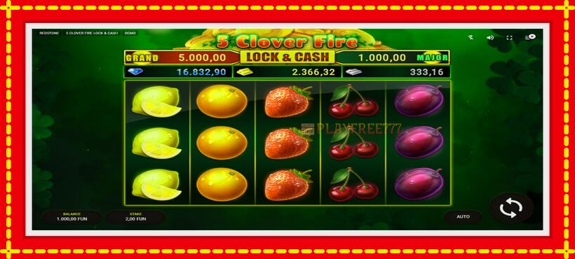 Slot machine 5 Clover Fire Lock & Cash with access to free game online, picture 2