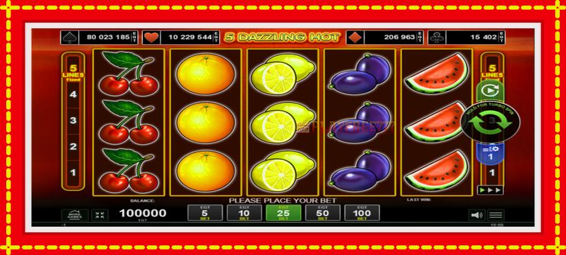 Slot machine 5 Dazzling Hot with access to free game online, picture 1