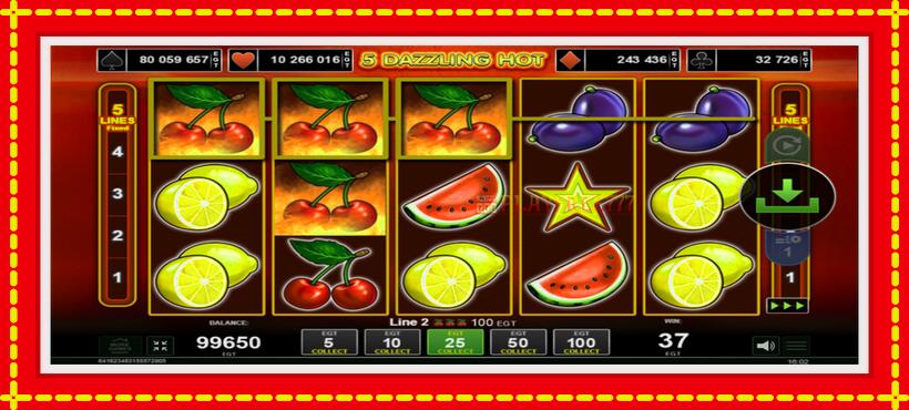 Slot machine 5 Dazzling Hot with access to free game online, picture 2