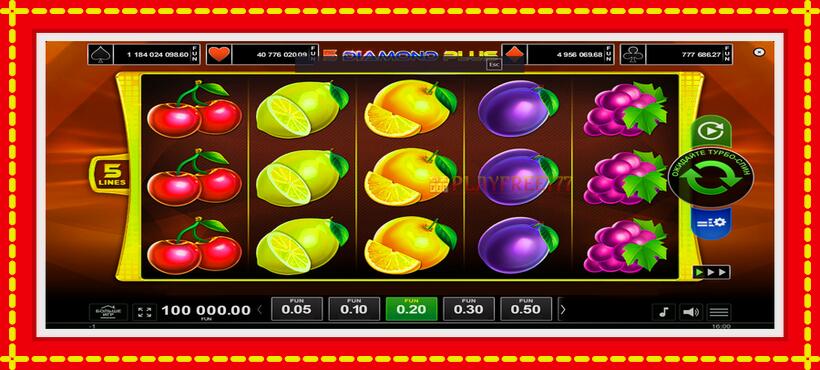 Slot machine 5 Diamond Plus with access to free game online, picture 1