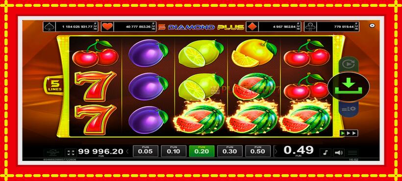 Slot machine 5 Diamond Plus with access to free game online, picture 3