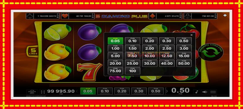 Slot machine 5 Diamond Plus with access to free game online, picture 7