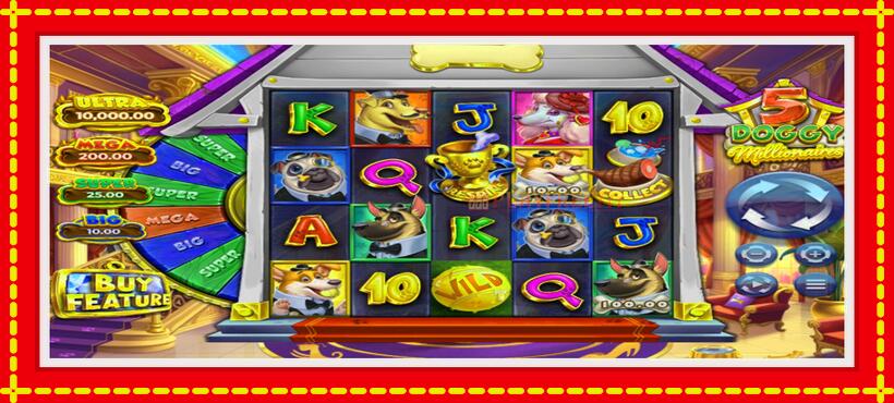 Slot machine 5 Doggy Millionaires with access to free game online, picture 1