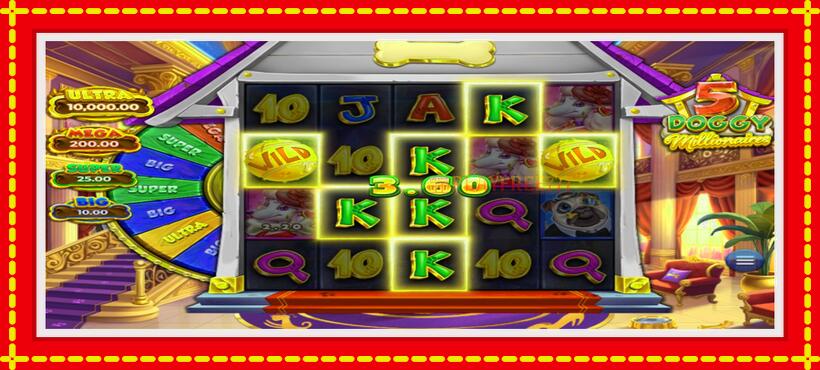 Slot machine 5 Doggy Millionaires with access to free game online, picture 3