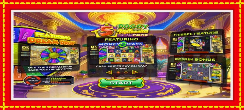 Slot machine 5 Doggy Millionaires Dream Drop with access to free game online, picture 1