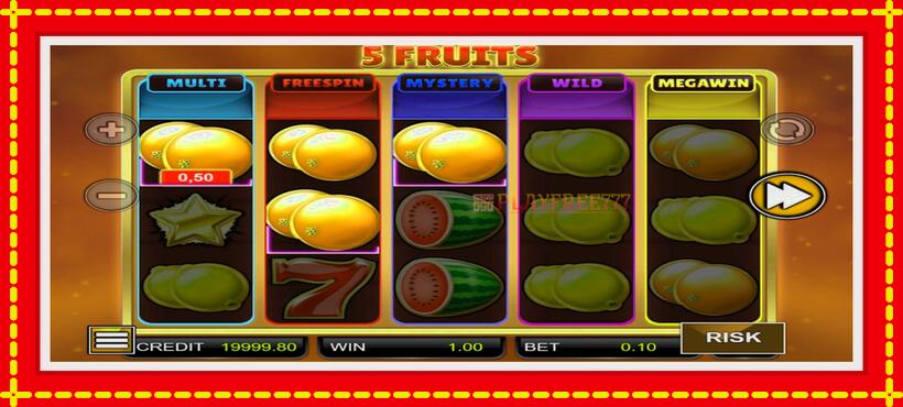 Slot machine 5 Fruits with access to free game online, picture 2