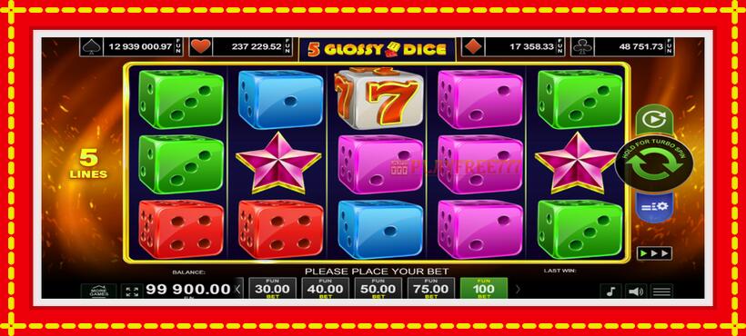 Slot machine 5 Glossy Dice with access to free game online, picture 1